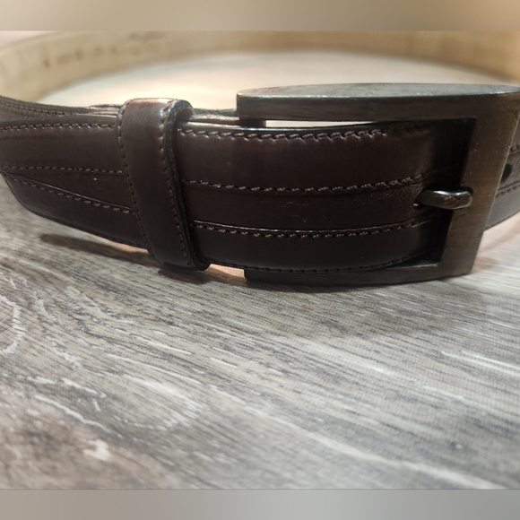 Mezlan Brown Genuine Leather Belt Size 32 - Picture 1 of 8